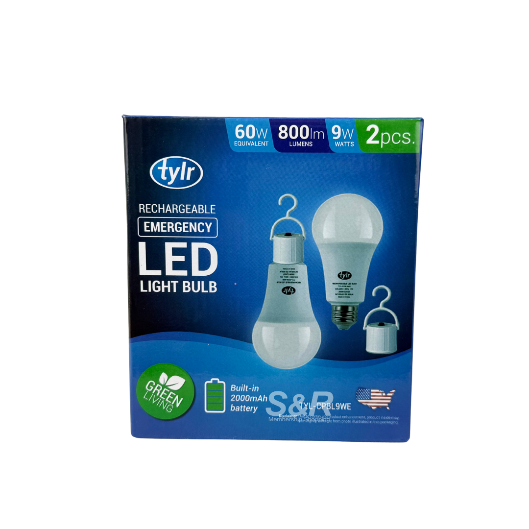 Tylr Rechargeable 9 Watts LED Light Bulb 2 pieces